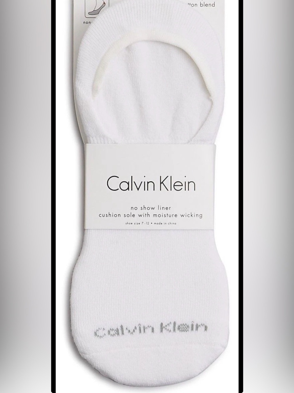 Calvin Klein White No-Show Athletic Liner Socks
